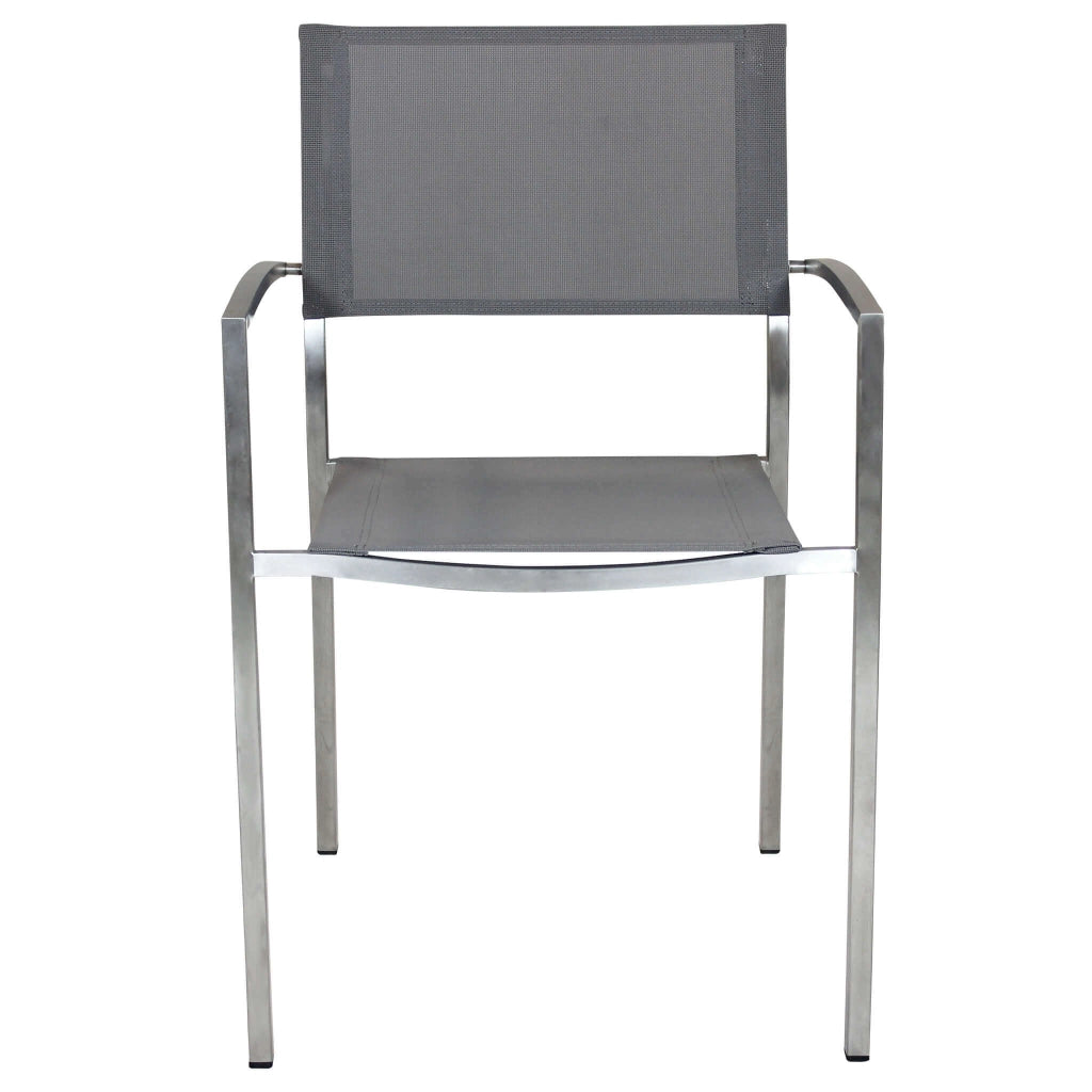 SEDIA FLORIDA IN ACCIAIO INOX E TEXTILENE IN COLORE GRIGIO