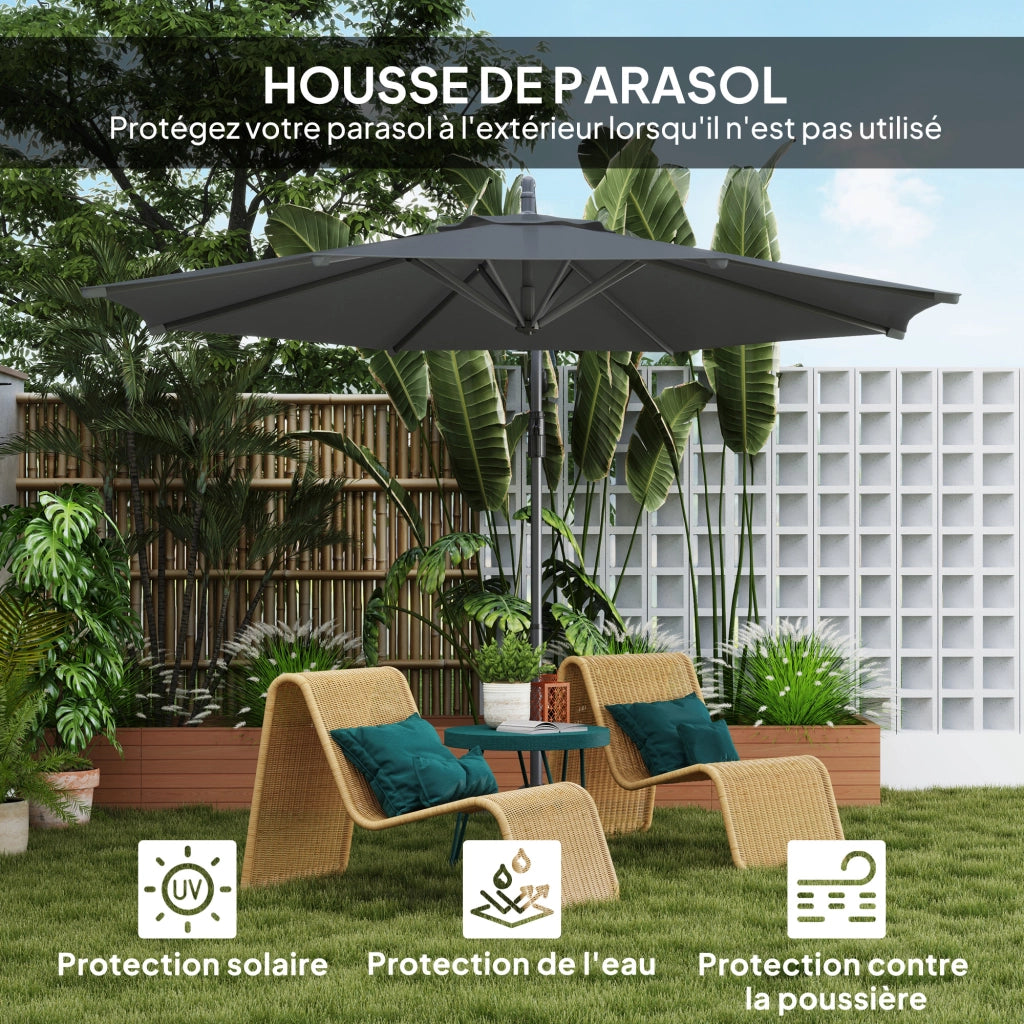 Ombrellone da giardino ottagonale pieghevole ¨C Zephmum ¨C Grigio scuro diametro 3 m