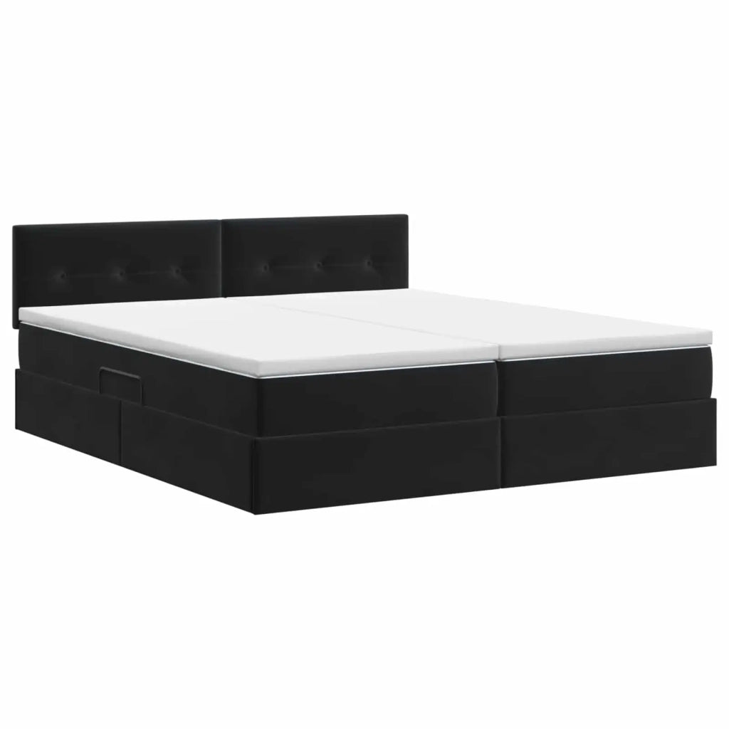 Letto con Contenitore con testiera 2 pz Nero 3458951
