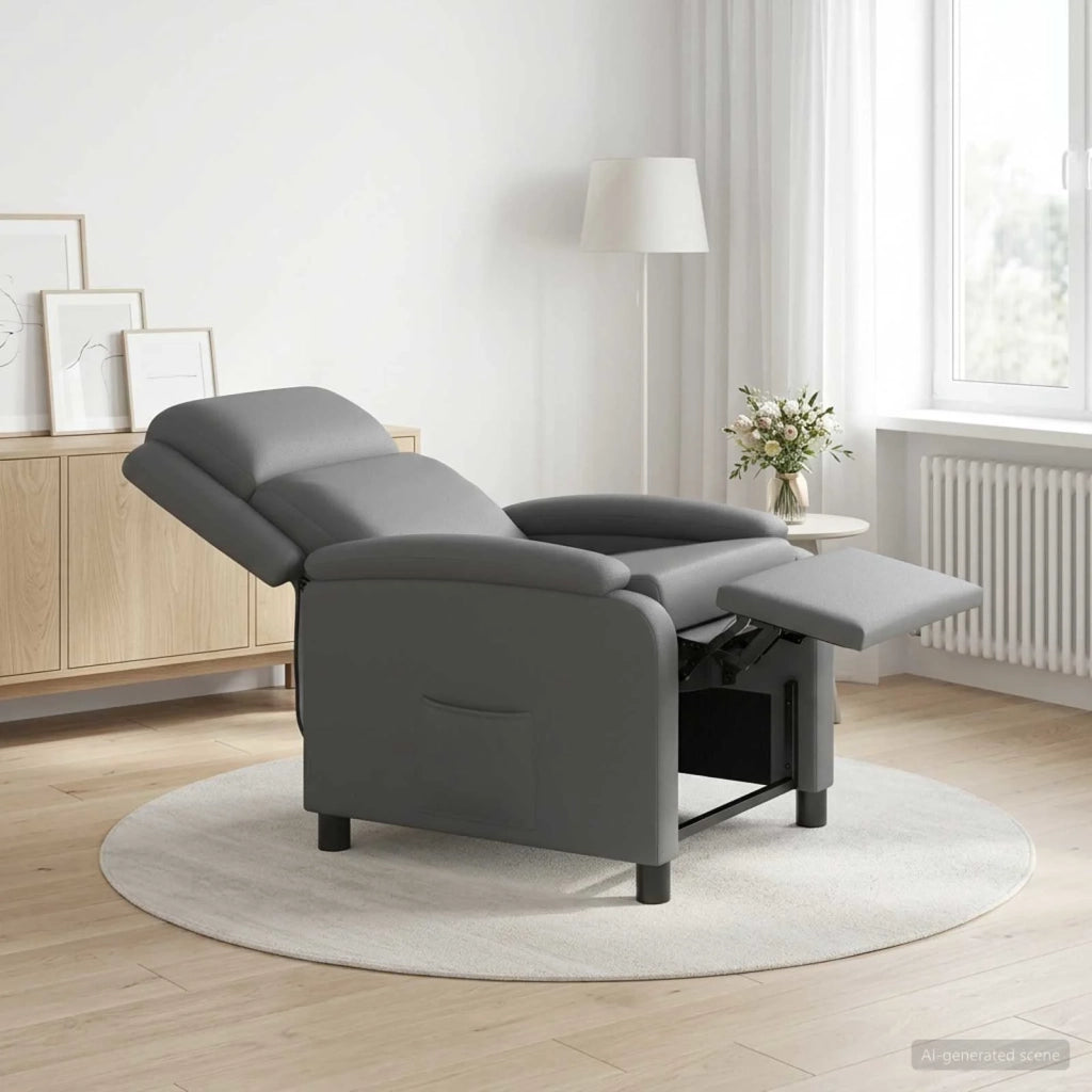 Divano Sedia-Poltrona reclinabile Grigio Similpelle 327802
