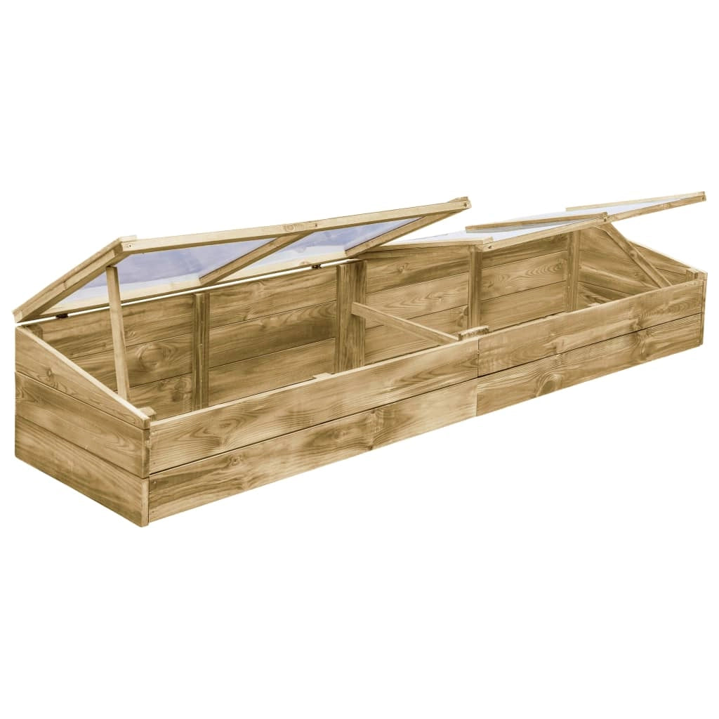 Serre set di 2 in legno di pino impregnato 200 x 50 x 35 cm verde 02_0044667