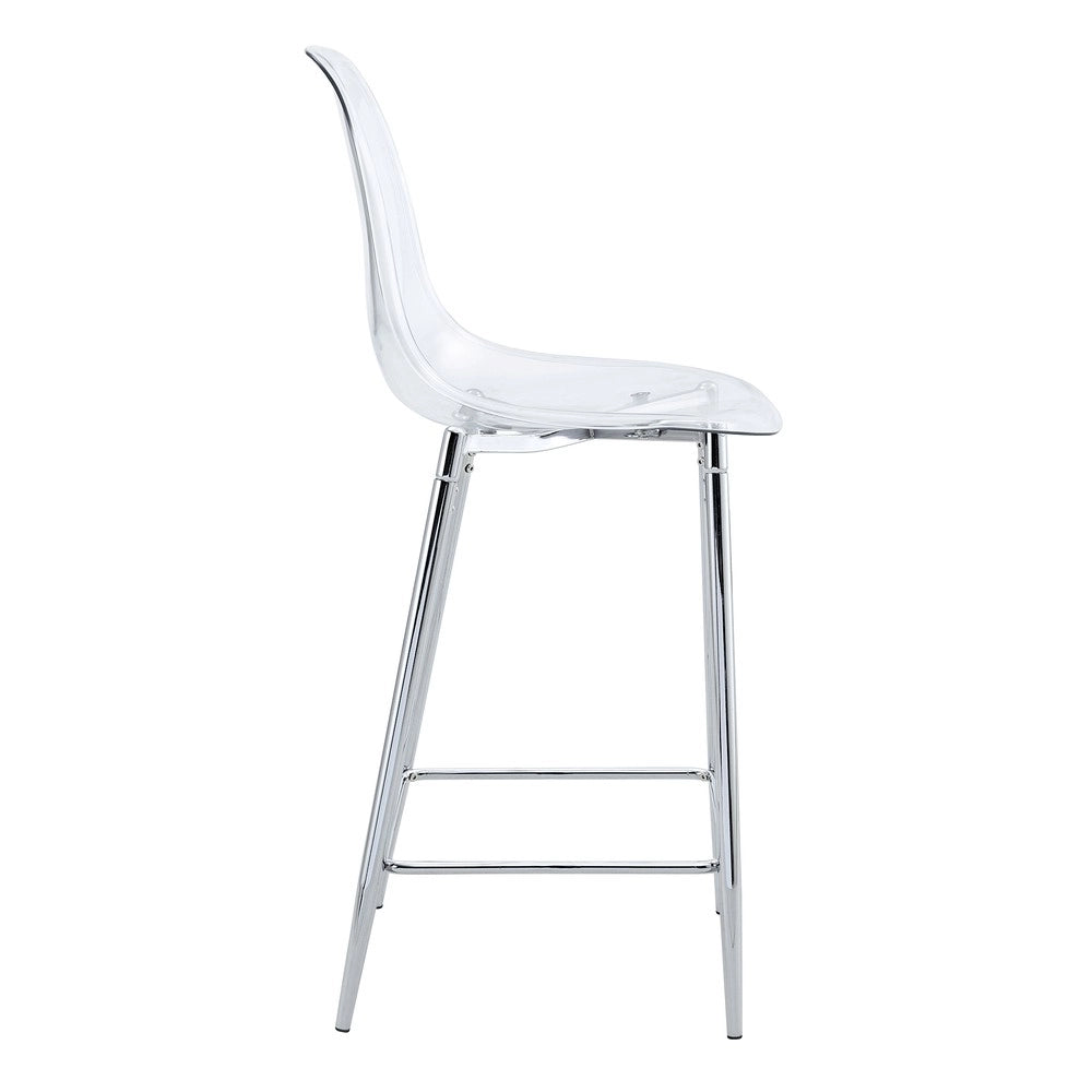 Sgabelli da Bar Trasparenti Set 2 Pezzi ¨C MINIMAL ¨C Struttura in Metallo, Design Moderno