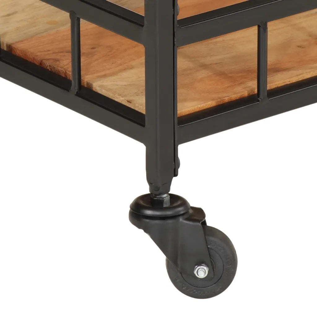 Carrello da Bar 60x40x80 cm Legno Massello di Acacia e Ferro 372753