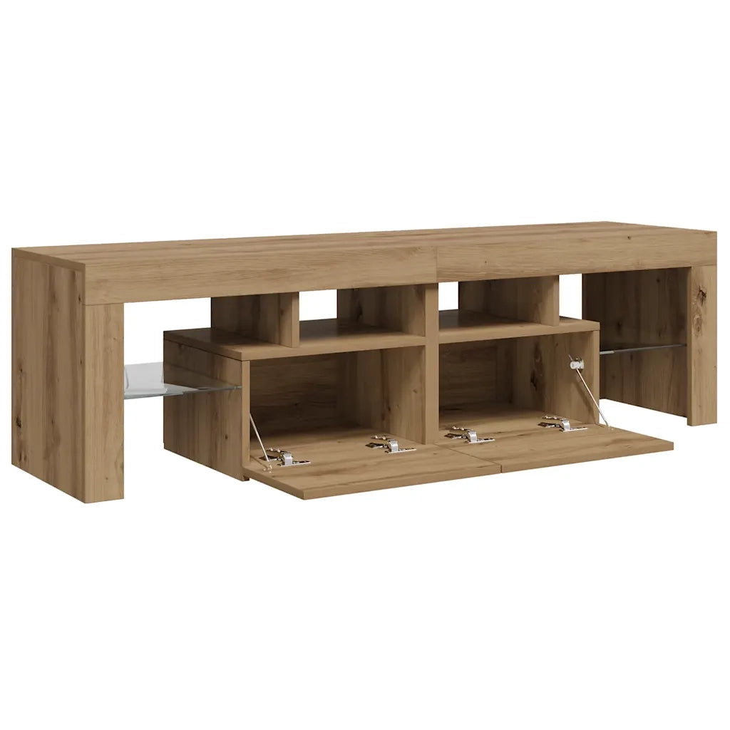 Mobile TV | Armadietto TV | Mobile Porta TV con LED Artigianale 140x36,5x40 cm Multistrato