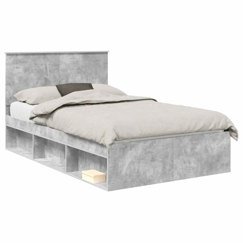 Struttura del letto Grigio Concretè 135 x 190 cm Pino massello