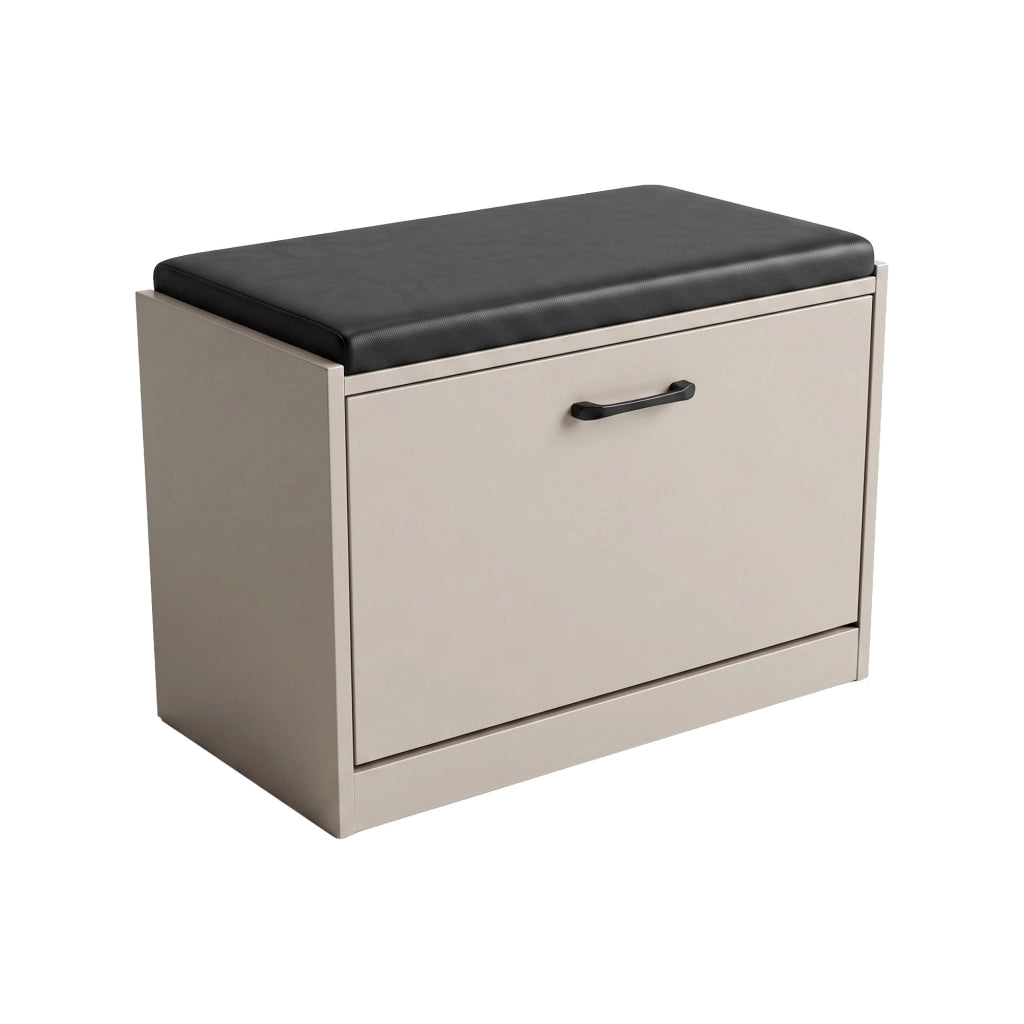Kaizen - Panca da Ingresso con Scarpiera 63x47x30 cm 9 paia Portascarpe con Cuscino in Legno Tortora