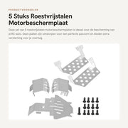Piastra di protezione motore con rinforzo - Struttura in acciaio inossidabile - 5 pezzi - Sostituzione per 4 82056 4 RC Auto - Design moderno - Materiale duraturo - Protezione del telaio
