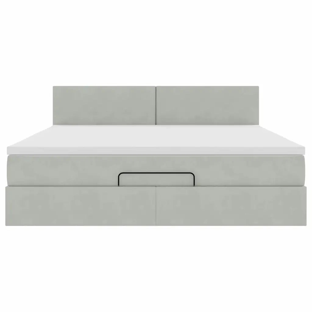 Struttura Letto Pouf con Materasso 160x200 cm in Velluto