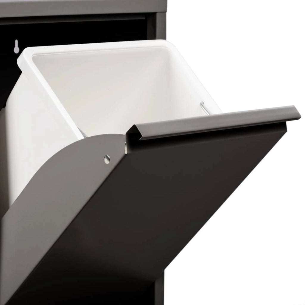 Contenitore per Rifiuti Anukhatun, Pattumiera Capacità 72 (18 per Secchio), 60x25x93h cm Nero
