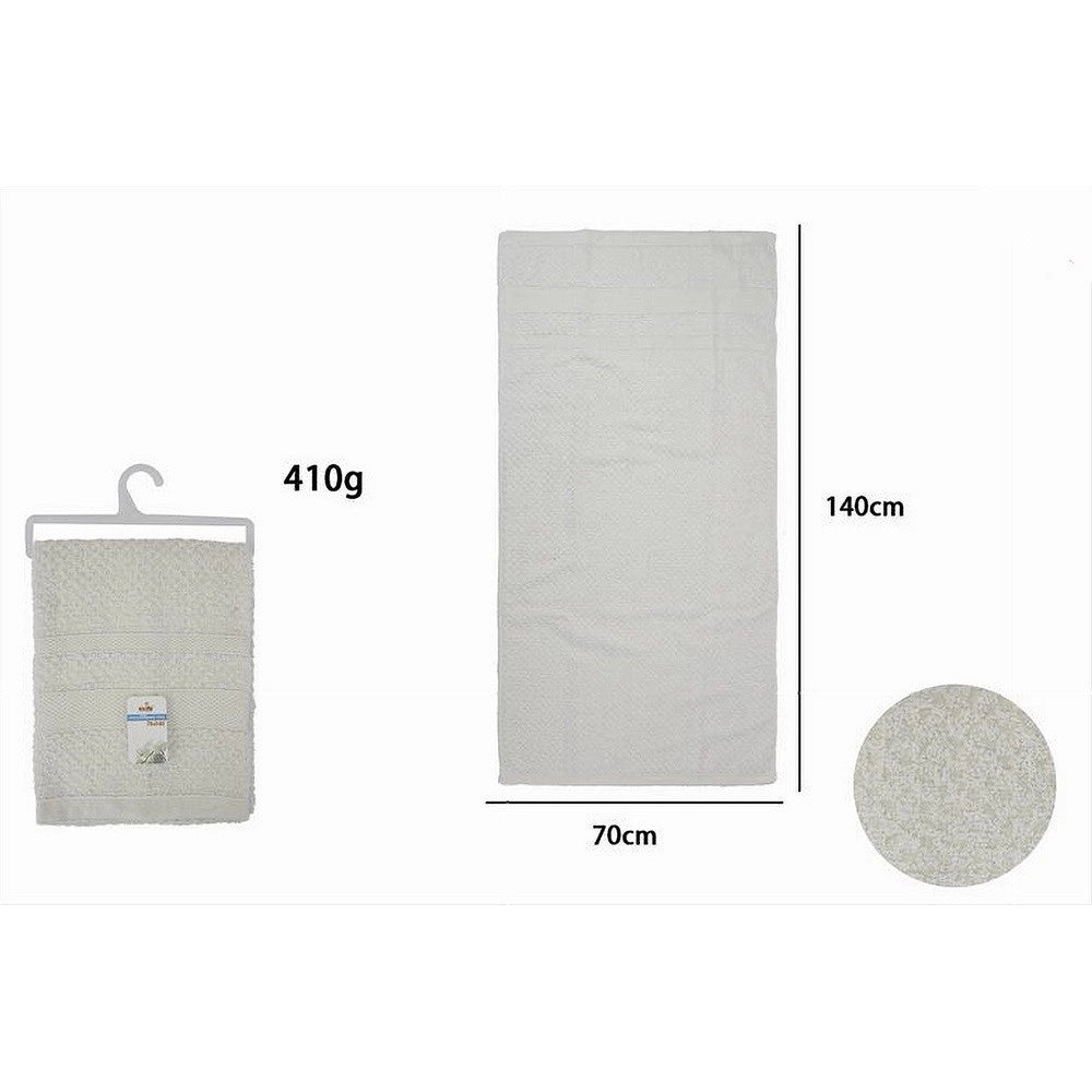 Trade Shop - Asciugamano Da Bagno Telo In Cotone Morbida 70 X 140cm 410gr Colore Bianca 79486 -
