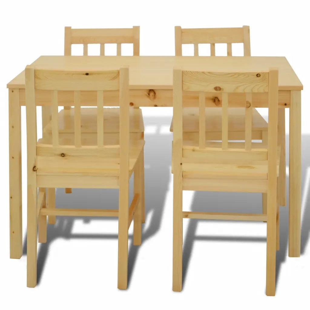 Tavolo con 4 sedie in Legno Naturale CFW6687896