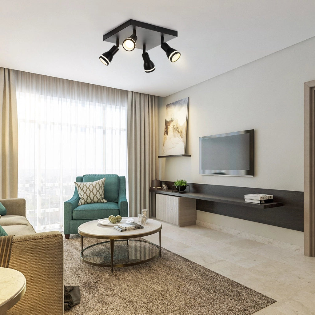 ZMH Faretto da soffitto moderni 4 luci GU10 metallo per bancone ristorante