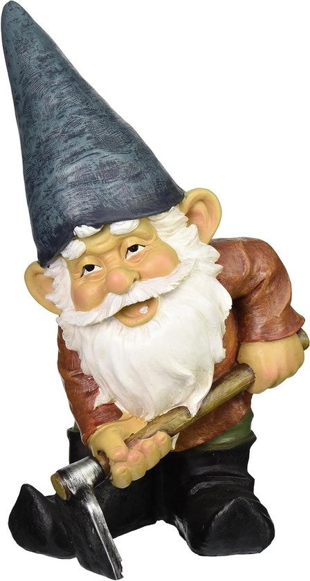 Gnom con uncino decorativo figurina in resina