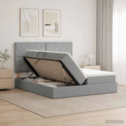 Letto con contenitore LED e materasso Grigio Chiaro 3460242