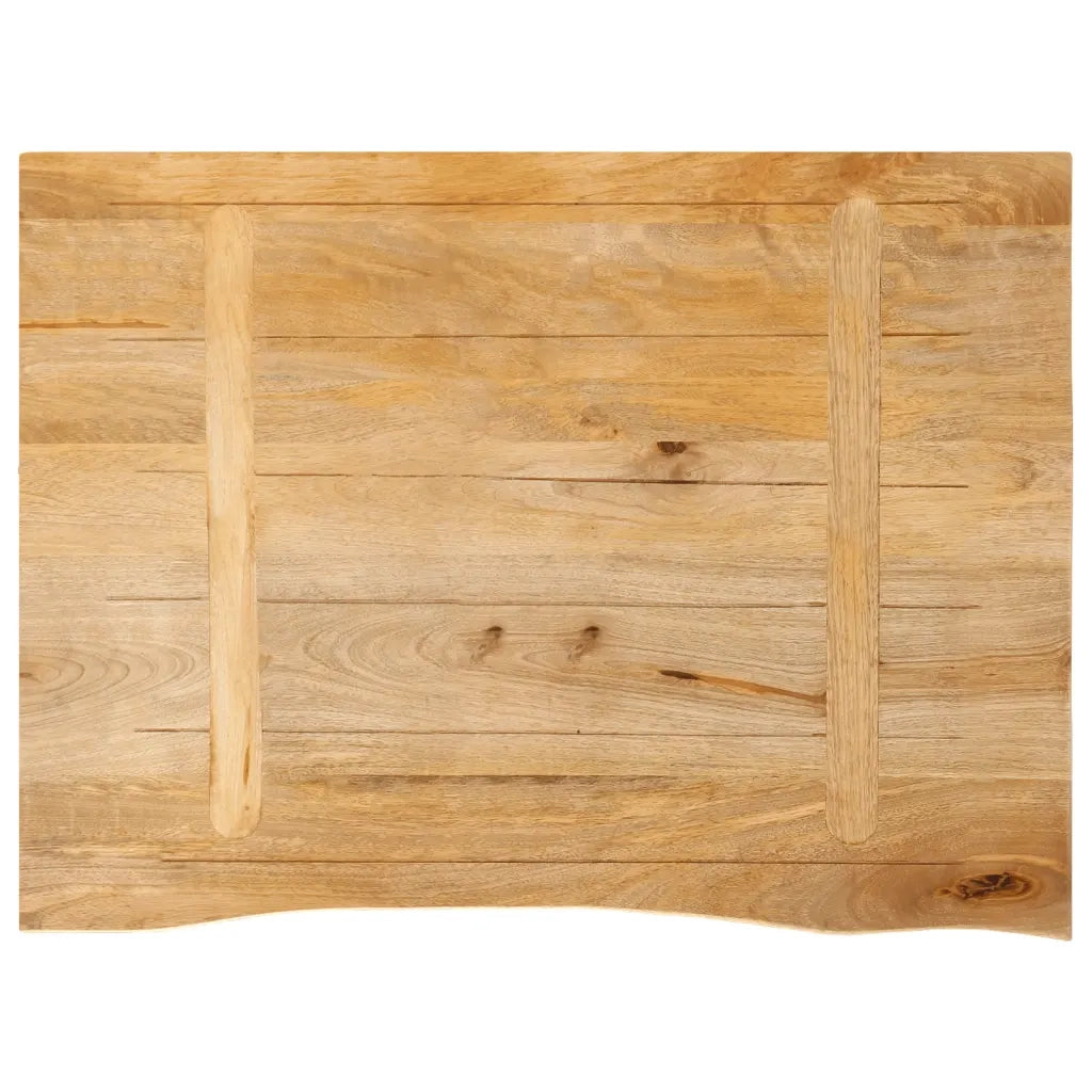 vidaXL Piano Tavolo Bordi Vivi 80x60x2,5 cm in Legno Massello di Mango