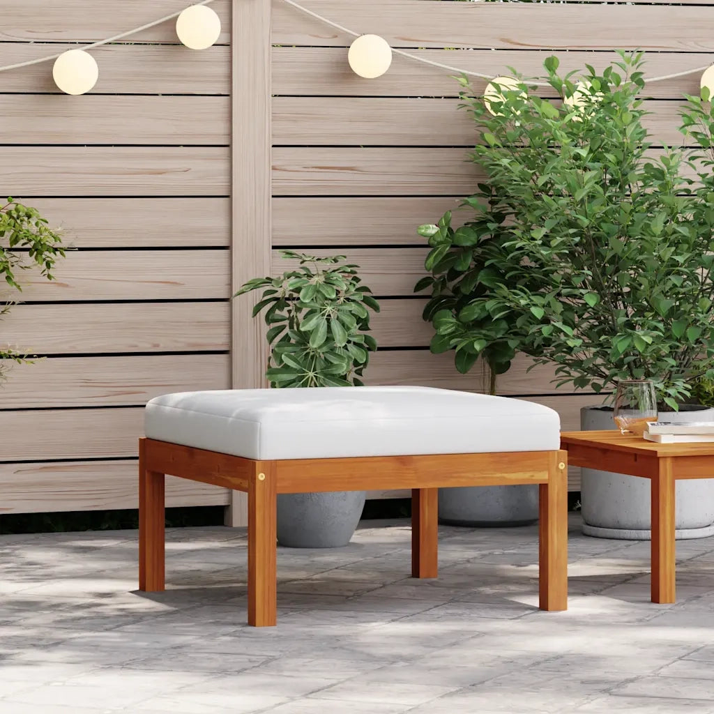 Sgabello da Giardino con Cuscino in Massello d'Acacia 312430
