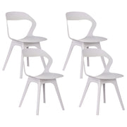 Set di 4 sedie da giardino tortora in polipropilene leggero e resistente agli agenti atmosferici in plastica per interni e per esterni