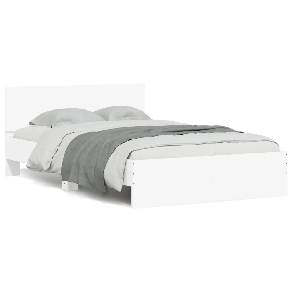 Giroletto con Testiera-Struttura Letto con testiera Bianco 135x190 cm