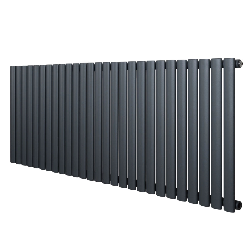 Radiatore Orizzontale Design Ovale Colonna Singola Antracite 600x1620 mm
