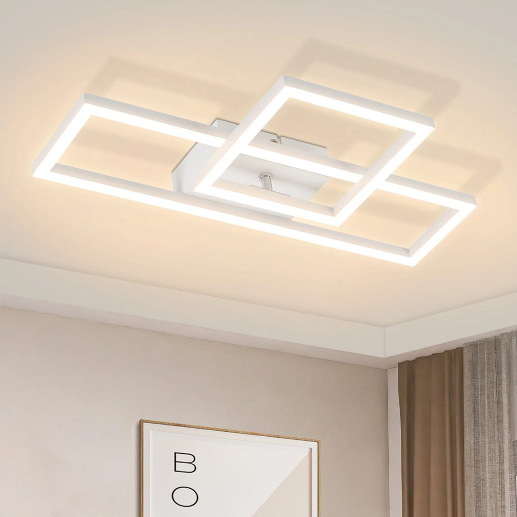 ZMH Lampada da soffitto plafoniera LED bianca 3000K 2 cornici per soggiorno corridoio cucina