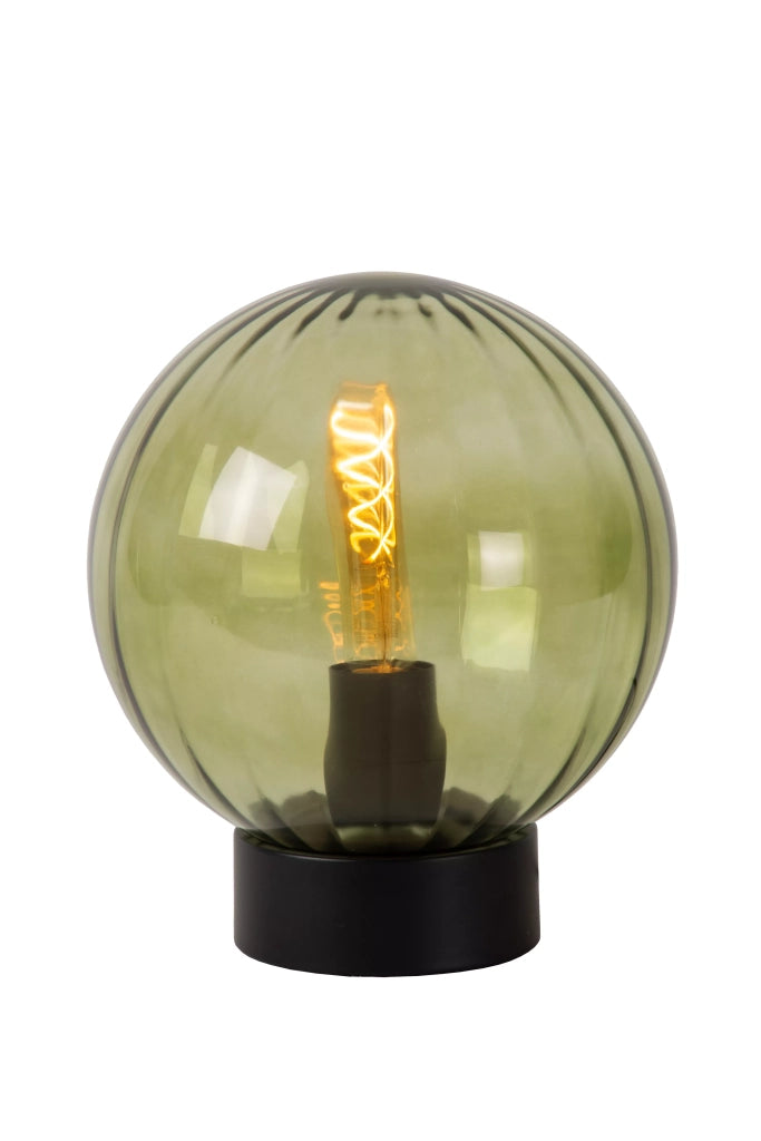 Lampada da tavolo nera verde sfera vetro E27 Lucide
