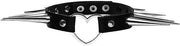 Collare adattabile in PU e pelle - Choker punk rock con ganci - Materiale morbido - Lunghezza 40 cm