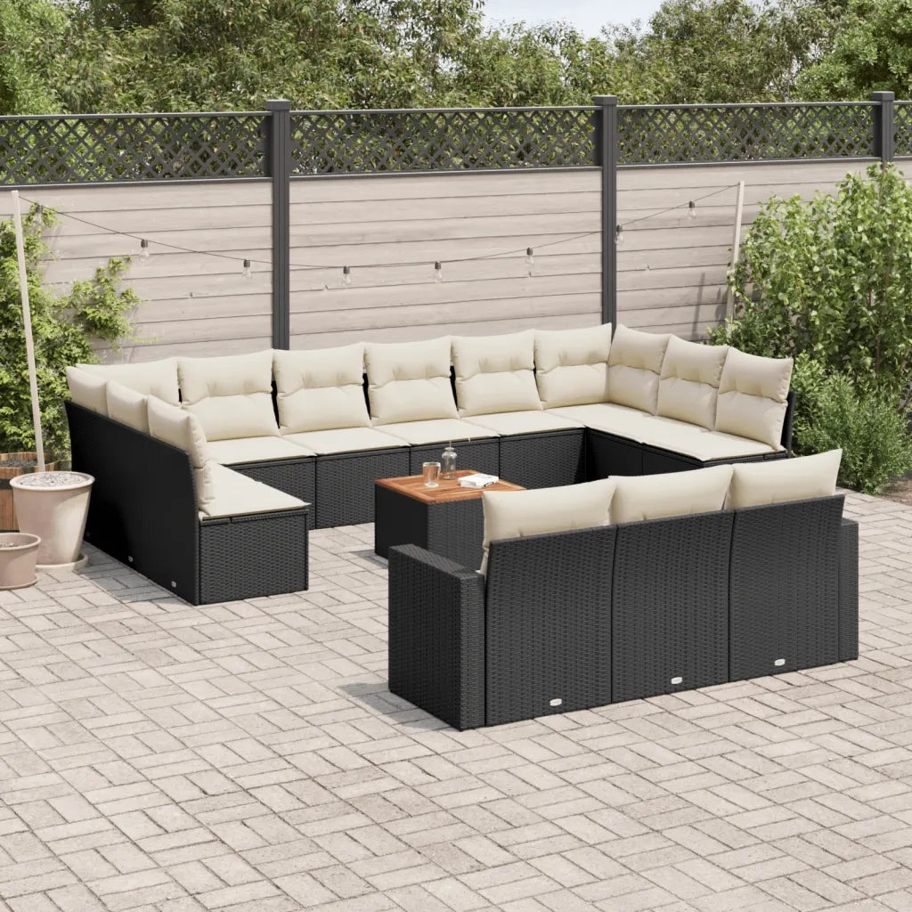 Set Divani da Giardino 14pz con Cuscini in Polyrattan Nerocod mxl 116632