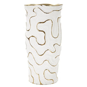 Vaso Decorativo VKH640, Bianco, Ceramica, 16x16x32,5 cm