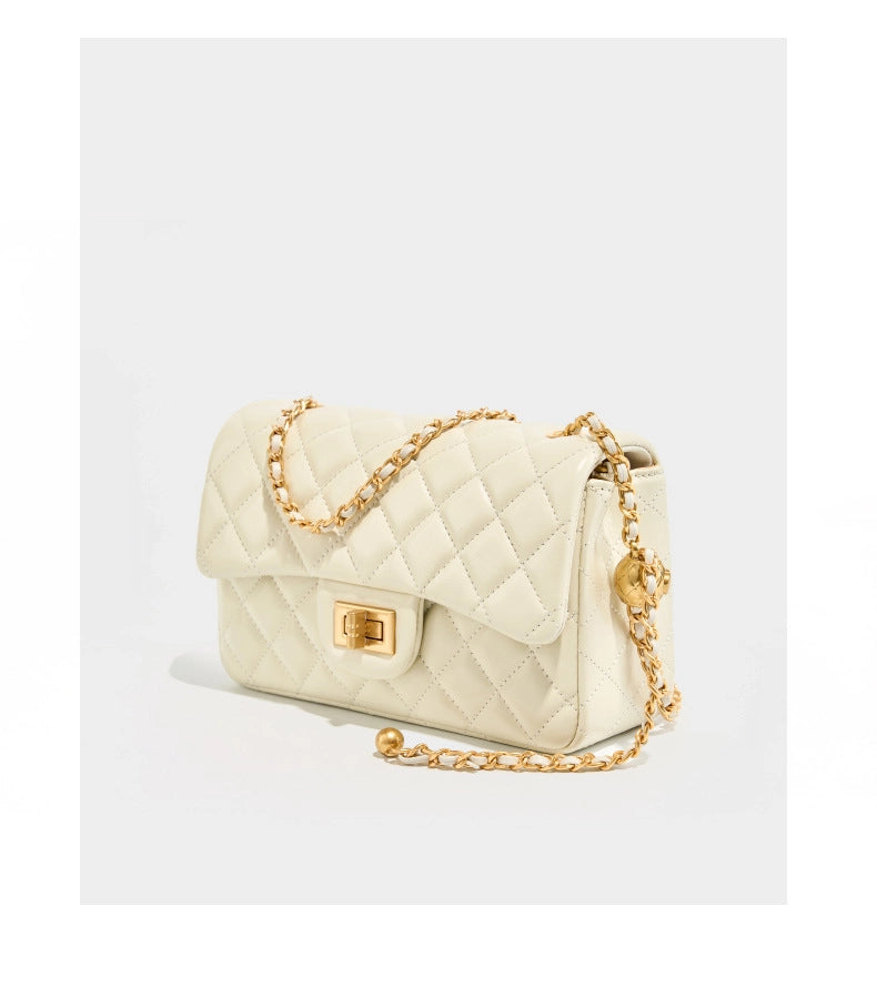 Borsa a tracolla in vera pelle da donna, modello Hobo, bianca.