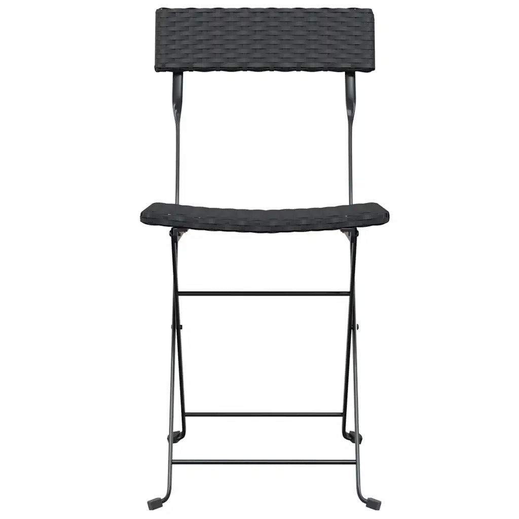 Sedie Pieghevoli da BistrÃ² 2 pz Nere Polyrattan e Acciaio cod mxl 53665