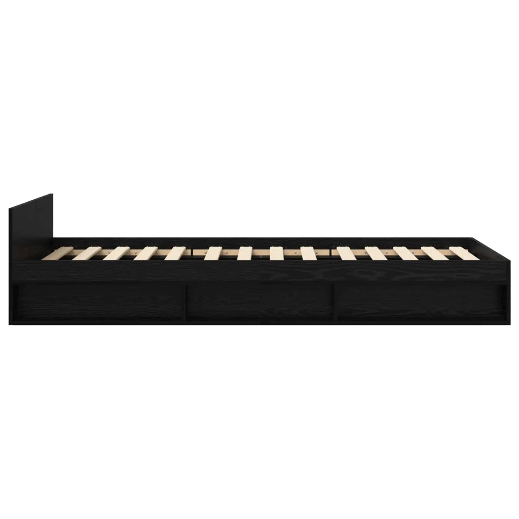 Telaio del letto con storage Rovere Nero 80 x 200 cm 3429603