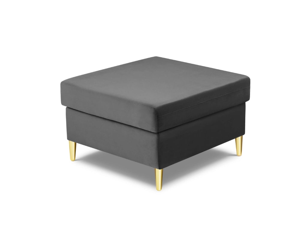 Cosmopolitan Design - Pouf "Kyoto" in velluto grigio chiaro 