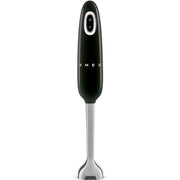 Smeg, frullatore a immersione hbf01bleu, funzione turbo e sistema di taglio flowblend, con impugnatura antiscivolo, avvolgicavo integrato, accessori non inclusi, potenza 700w, nero