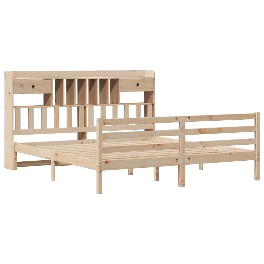 Letto Libreria senza Materasso 180x200 cm in Legno di Pino 3321944