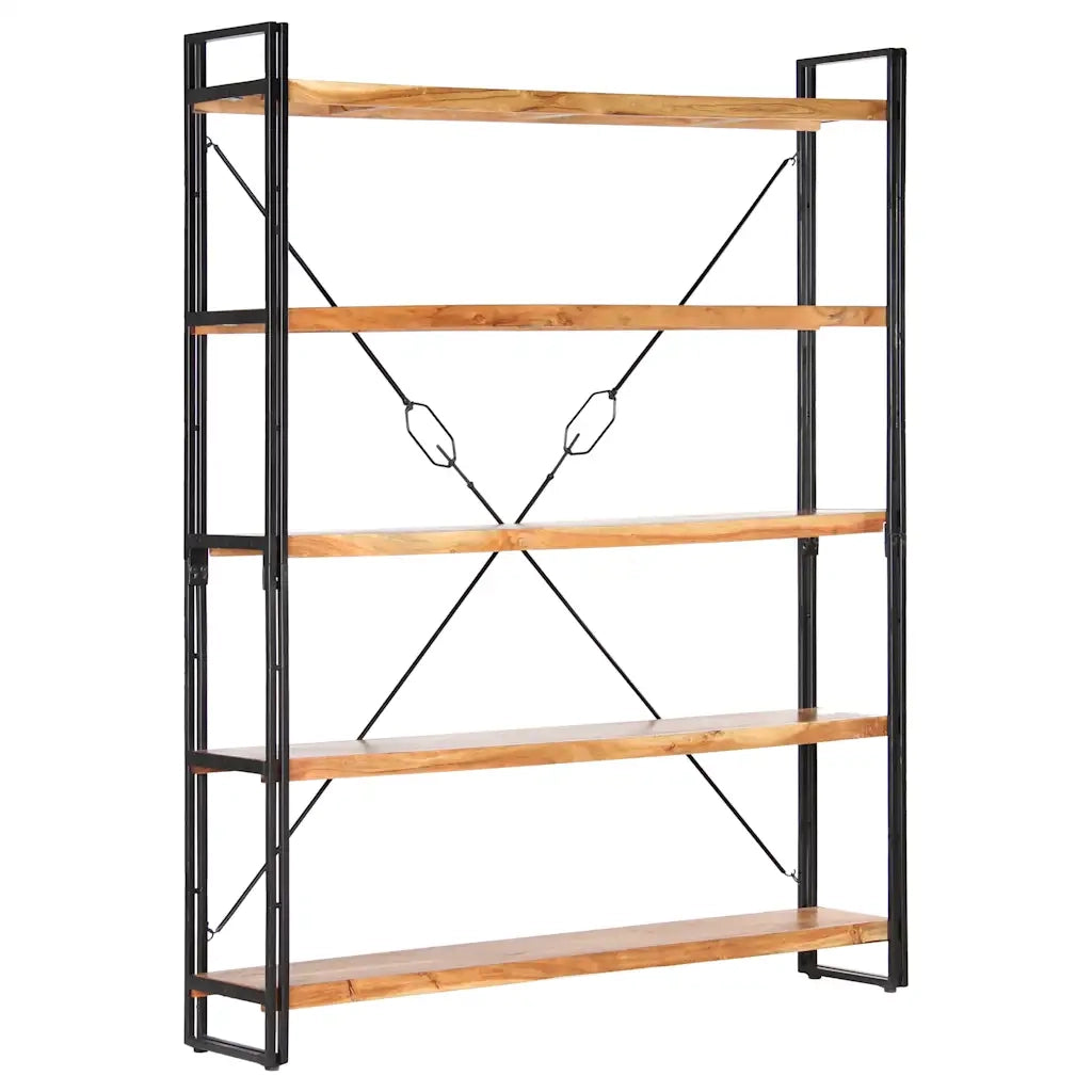 Libreria a 5 Ripiani 140x30x180 cm in Legno Massello di Acacia 286586