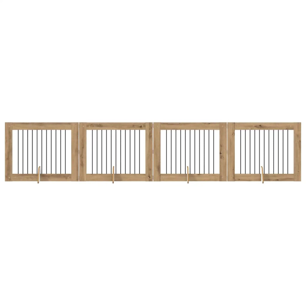 Cancello per cani con supporti 4 pcs Rovere Artigianale 892066