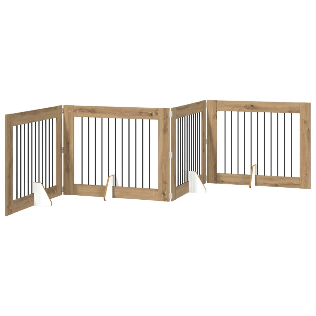 Cancello per cani pieghevole con supporti 4 pz 401 cm 892066
