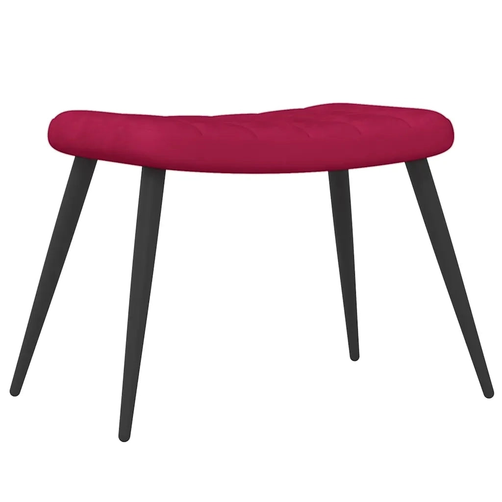 vidaXL Poltrona Relax con Sgabello Rosso Vino in Velluto