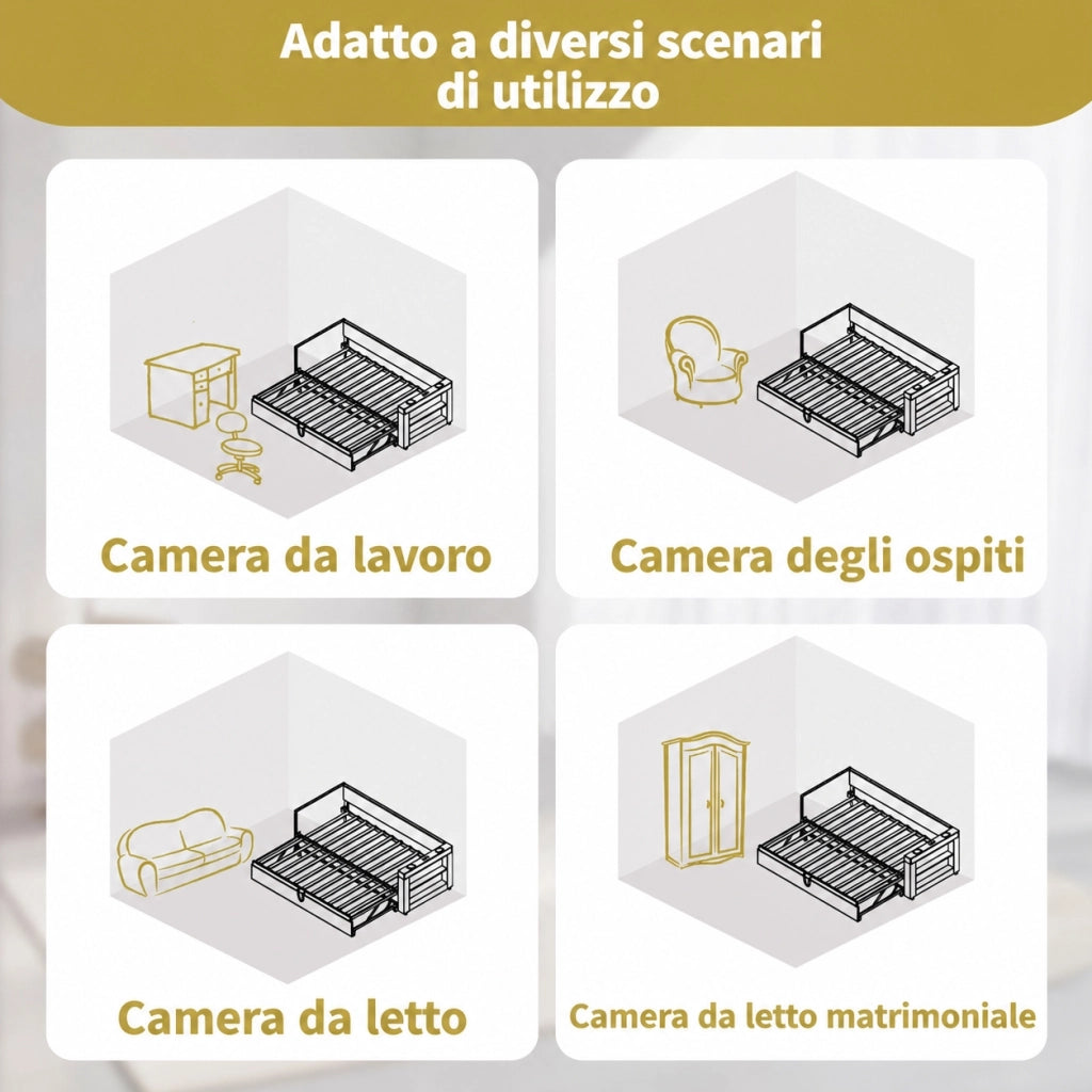 Letto imbottito 140x190 in lino grigio con due cassetti contenitore e LED