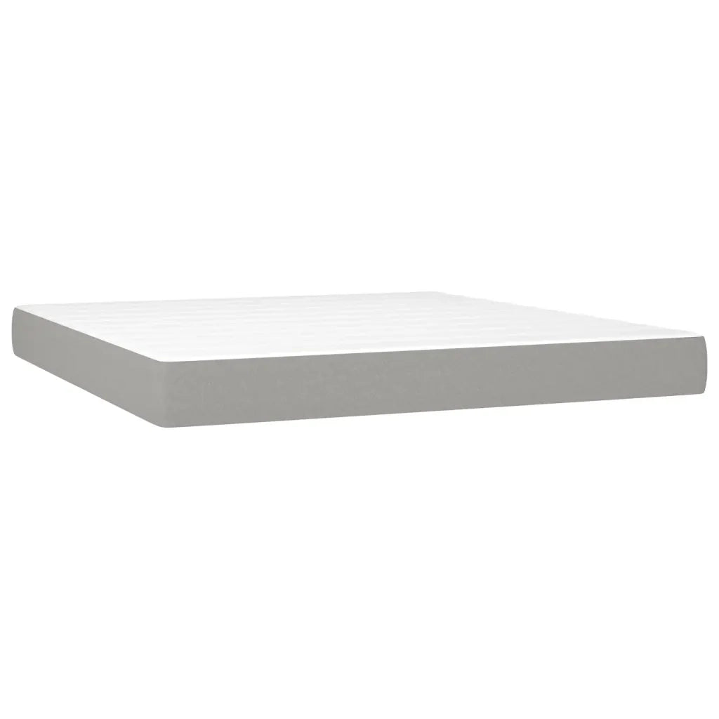 Giroletto a Molle con Materasso Grigio Chiaro160x200 cm Tessuto 3136605