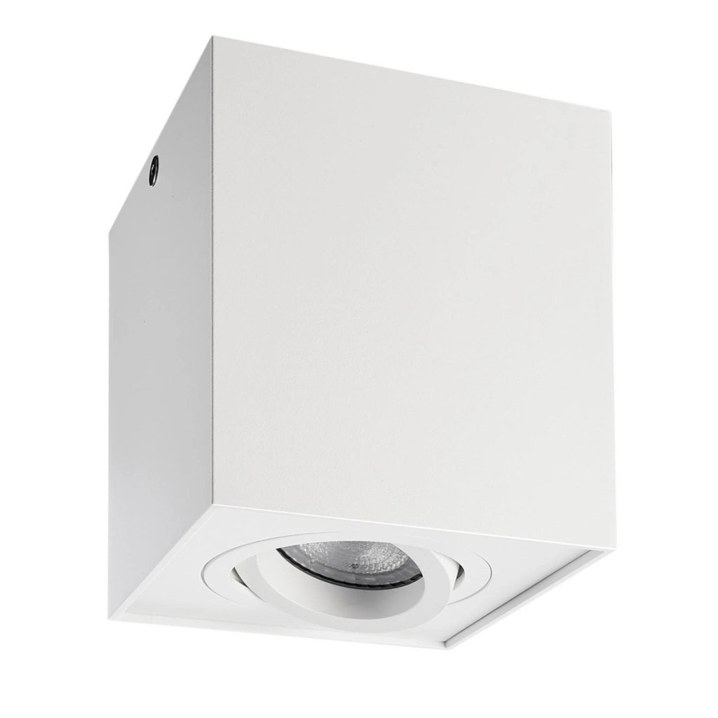 DATO Faretto soffitto plafoniera quadrata LED GU10 diffusore orientabile luce ingresso corridoio cucina bagno negozio 230V BIANCO