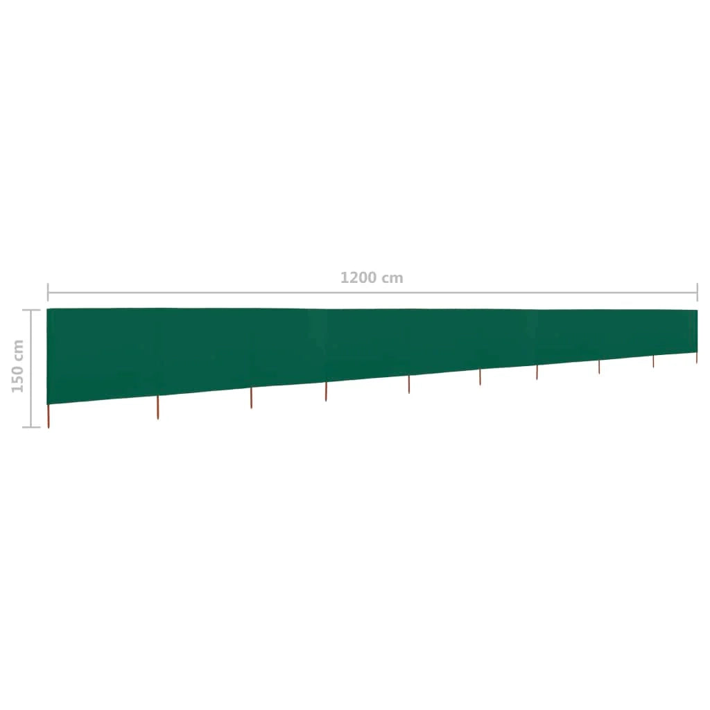 Schermo divisorio in tessuto a 9 pannelli 1200 x 120 cm verde 02_0008859