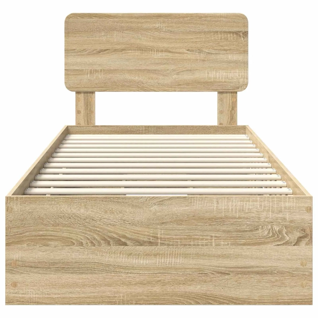 Struttura del letto con cassetto Rovere Sonoma 75 x 190 cm