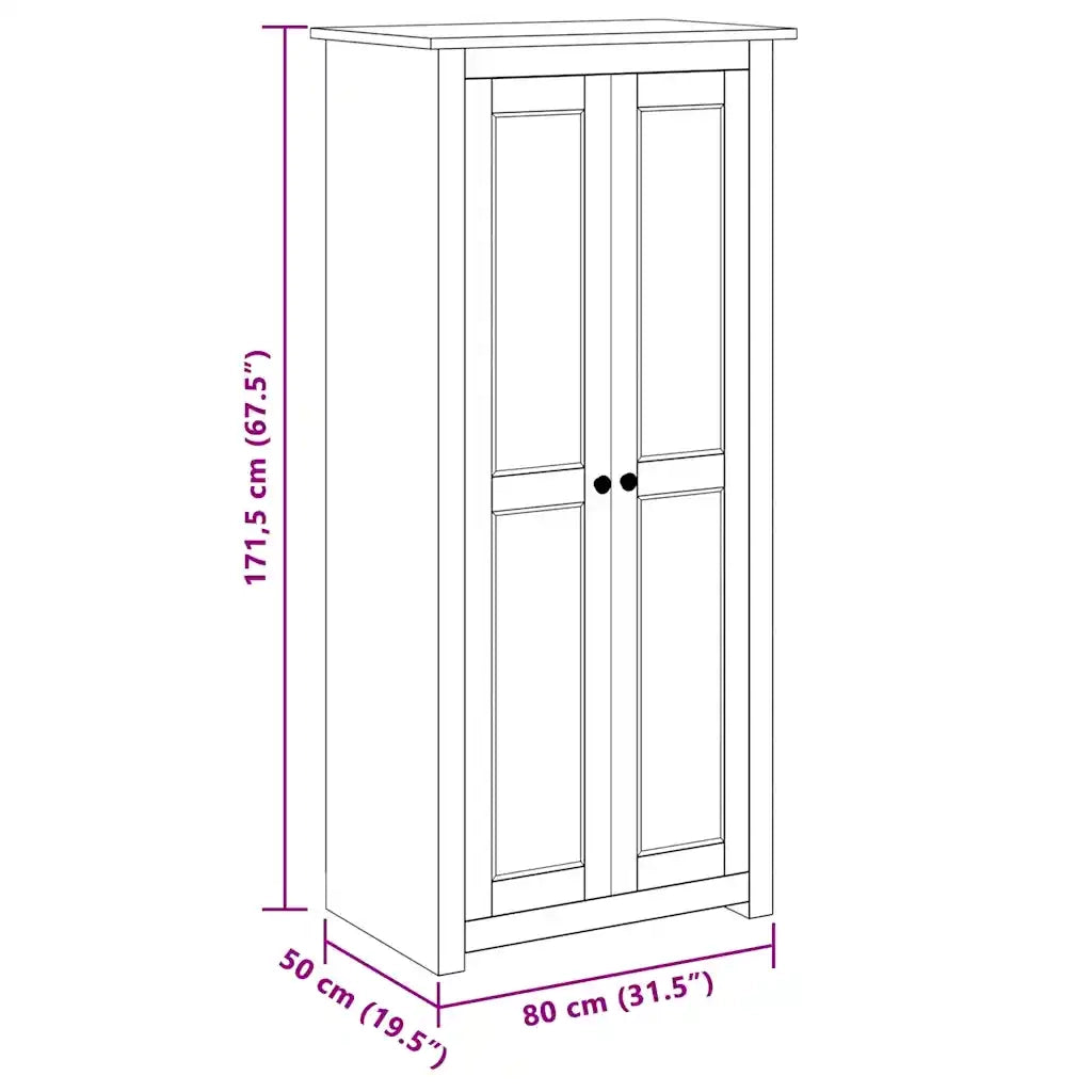 Armadio Bianco 80x50x171,5 cm Legno Massello Pino Panama Range 282666