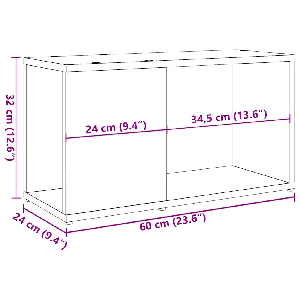Mobile Porta TV Legno Antico 60x24x32 cm in Truciolato 856726