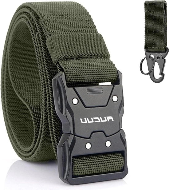 Cintura tattica per uomo con chiusura rapida - 38 cm canapa nylon - cintura militare con regolazione 125 cm
