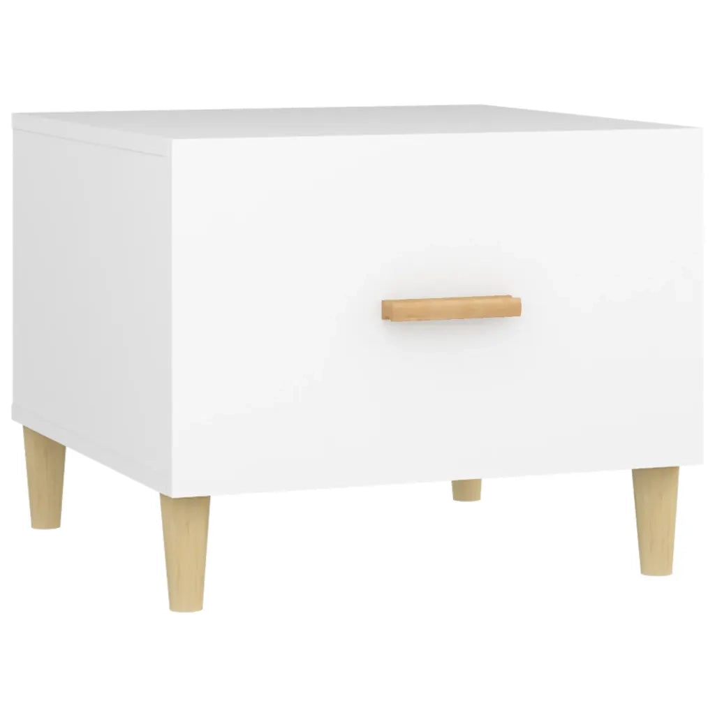 Tavolini da Salotto 2 pz Bianchi 50x50x40 cm Legno Multistrato