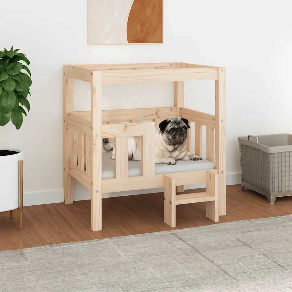 Cuccia per Cani 65,5x50,5x70 cm in Legno Massello di Pino 822372
