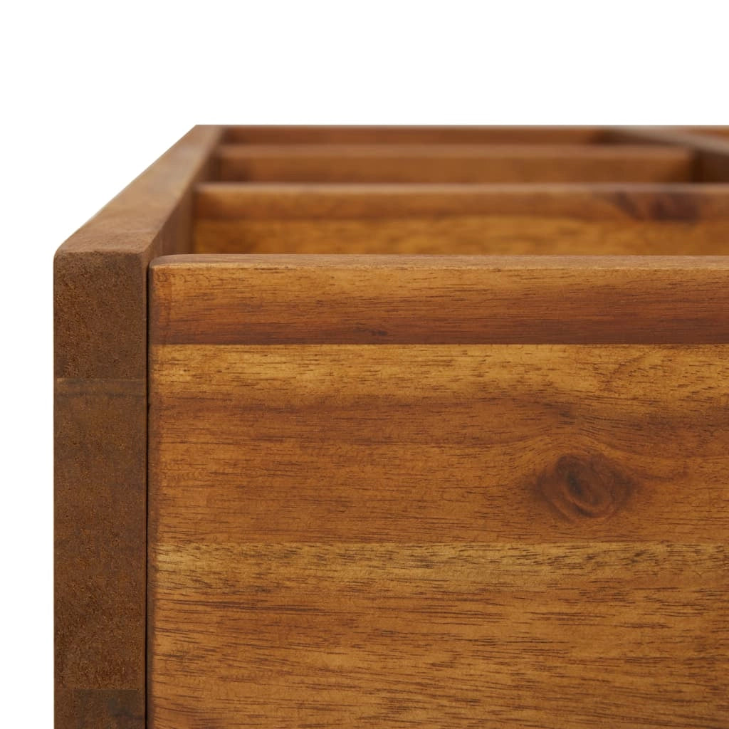 Fioriera rialzata per piante fiori ed erbe aromatiche in legno massello di acacia 60 x 60 x 15 cm 02_0001328