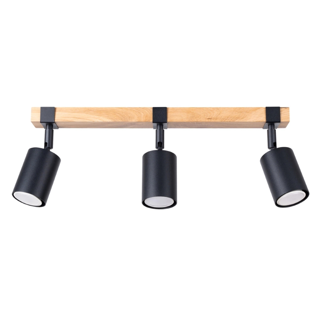 Spot soffitto nordico triplo nero 3xGU10 10W Nordal